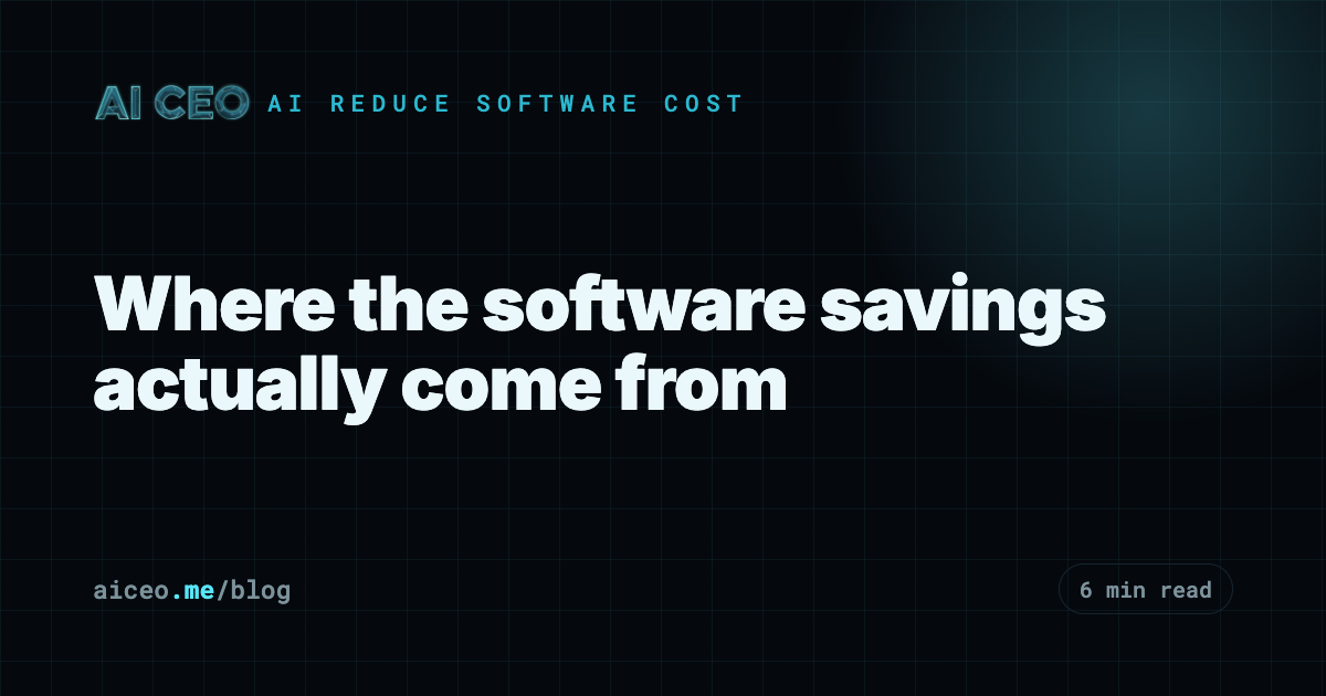 Where the software savings actually come from
