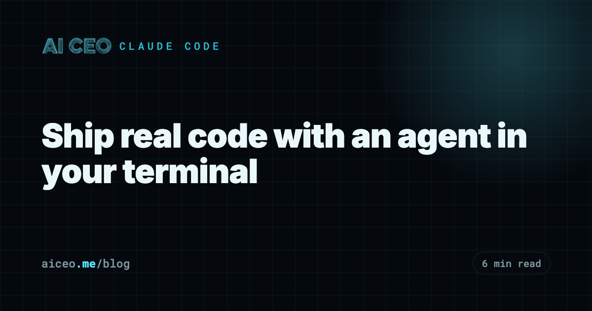 Ship real code with an agent in your terminal