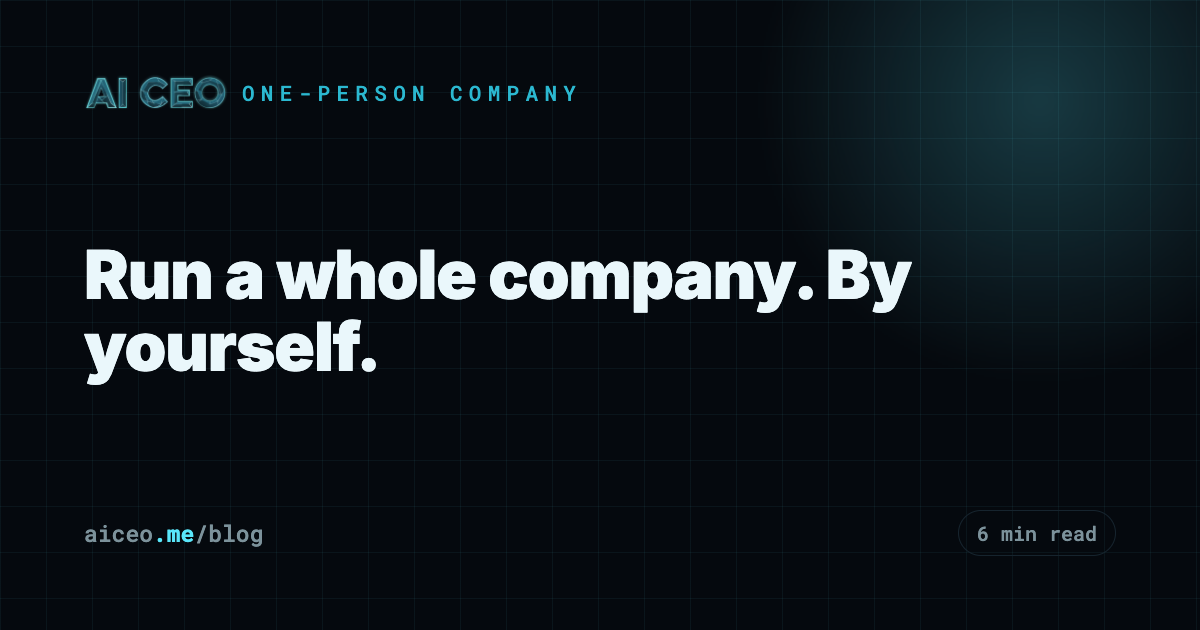 Run a whole company. By yourself.